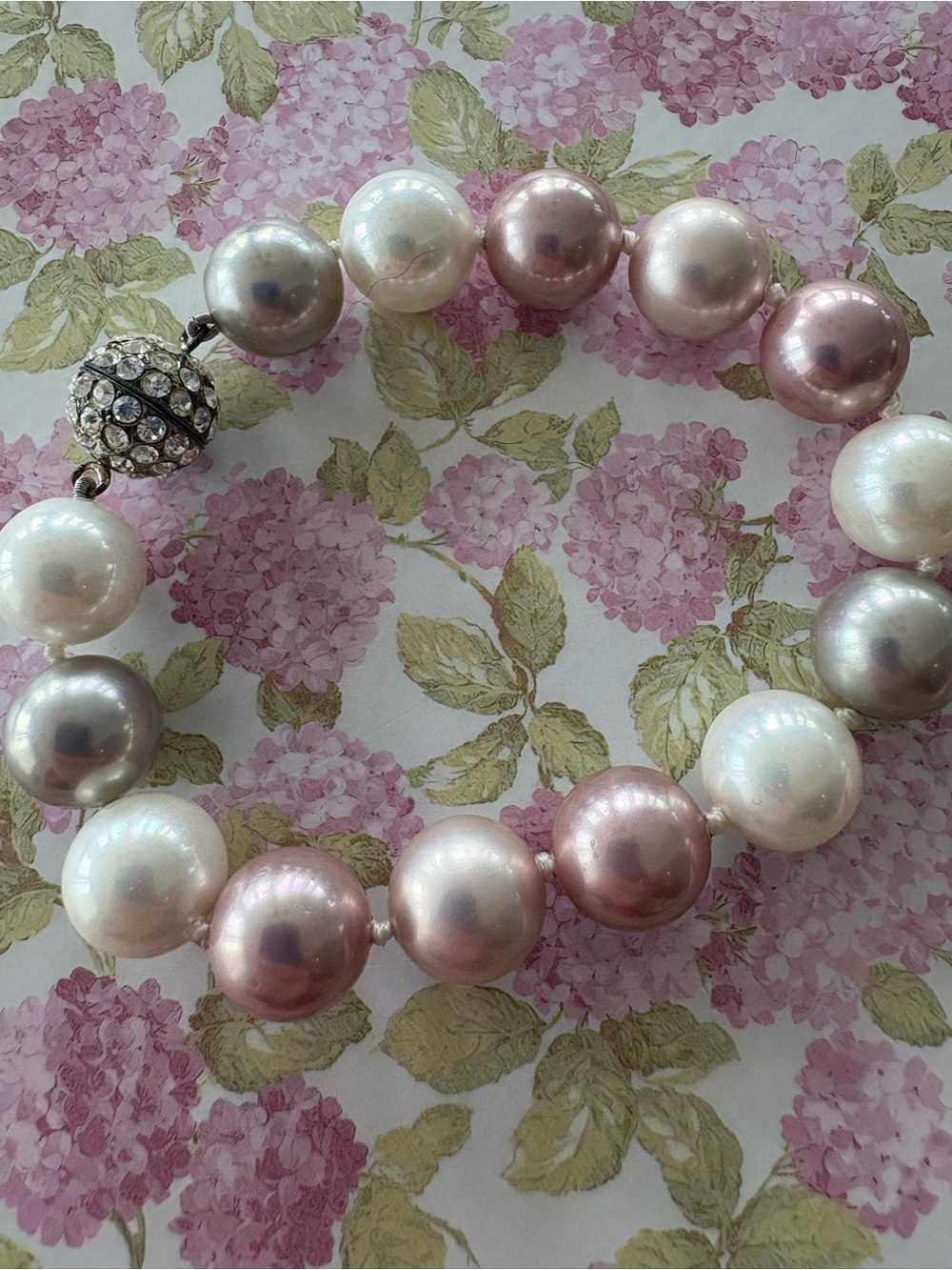 Pearlfection Muliticolor Hand-Knotted Faux Pearl Bracelet